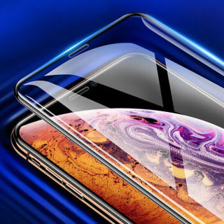 优加 苹果iPhoneXsMax钢化膜 全屏覆盖玻璃膜高清手机贴膜非水凝保护膜 黑色