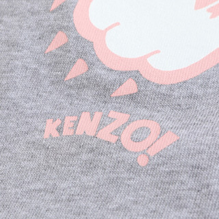 KENZO KIDS 高田贤三 奢侈品童装 女童灰色棉质粉色印花开衫 KM17003 25 3A