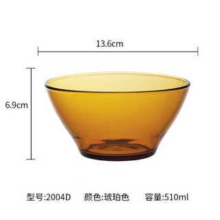 DURALEX 法国原装进口 欧式钢化玻璃 微波炉简约碗饭碗6只装 510ml 2004D