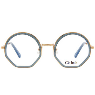 CHLOE 蔻依 女款金蓝色镜框金色镜腿光学眼镜架眼镜框CE2143 449 50mm