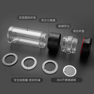 绿珠 B815 耐热玻璃杯 400ml 粉色