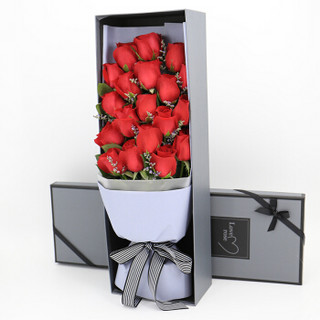 白云花庄 定制鲜花19朵红玫瑰花束礼盒鲜花速递同城北京生日全国配送上门