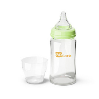 伊斯卡尔 EASYCare哺乳玻璃奶瓶 宽口径婴儿玻璃奶瓶 240ml绿色 M奶嘴新生儿3-6个月