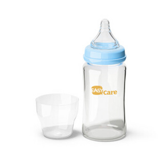 伊斯卡尔 EASYCare哺乳玻璃奶瓶 宽口径婴儿玻璃奶瓶 240ml绿色 M奶嘴新生儿3-6个月