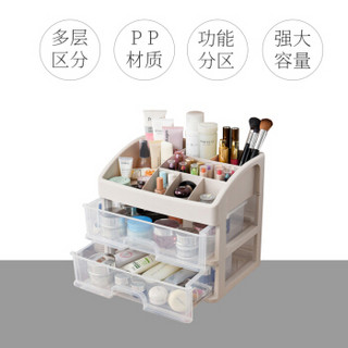 米上 化妆品收纳盒 抽屉式收纳置物架 梳妆台护肤品收纳架 桌面整理盒 二层MS018