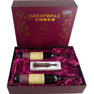 GREATWALL 长城（GreatWall）红酒 尊醇干红葡萄酒双支礼盒（含酒具）750ml*2瓶