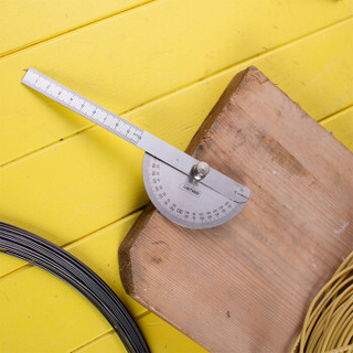 不锈钢木工角度尺角度尺量角器角度规180度调整式半圆分度规角尺150mm