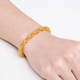 梦金园 黄金手链 足金999显大霸气泰国链男款 约17.41-17.6g