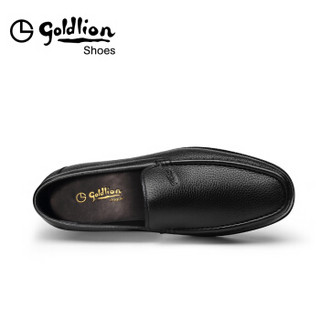 goldlion 金利来 男士商务休闲套脚皮鞋舒适轻质透气 504830099ALA-黑色-42码