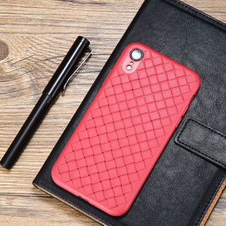 邦克仕(Benks)苹果iPhoneXR手机保护壳保护套 全包手机透气软壳 编织纹易散热手机保护壳 红色