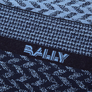 BALLY 巴利 男士海军蓝格纹羊毛围巾 M7CN371F 8S364 710