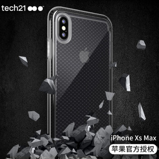 tech21苹果手机壳保护套 iPhoneXs Max苹果Xs Max防摔手机壳 菱格纹烟熏黑6.5英寸 摄像头保护 支持无线充电