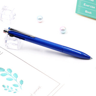 uni 三菱铅笔 日本三菱（Uni）多色圆珠笔顺滑中油笔0.7mm 黑红蓝三色签字笔 蓝色金属杆 SXE3-3000 原装进口