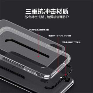 ESCASE 苹果XR手机壳iPhoneXR保护套 6.1英寸精密抗震保护套 全包边软套边框 2米四角防摔ES-78 曜石黑