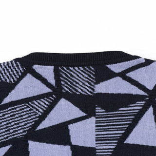 VERSACE/范思哲 男士黏纤羊毛V领几何图案长袖针织衫 V700640 VK00163 V4009