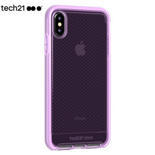 tech21苹果手机壳保护套 iPhoneXs Max苹果Xs Max防摔手机壳 菱格纹兰花粉6.5英寸 摄像头保护 支持无线充电