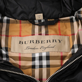 BURBERRY 巴宝莉 女士黑色聚酯胺纤维可拆式毛领装饰羽绒服 80035371 XS