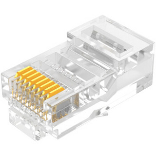 山泽(SAMZHE)超五类非屏蔽水晶头 超5类RJ45网络水晶头 8P8C电脑宽带网线接头 Cat5e水晶头 100个 5100SJT