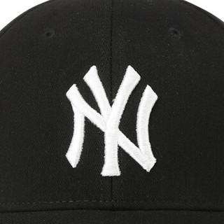 MLB 帽子男女通用情侣棒球帽 NY洋基队运动鸭舌帽刺绣帽子 礼盒装 32CP07 黑色白标N