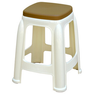 华恺之星 塑料凳子 家用休闲餐椅子板凳 方凳-咖色
