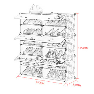 奈高塑料鞋柜简约大容量防尘多功能家用省空间鞋柜门厅柜2列6纯白   950*370*1100