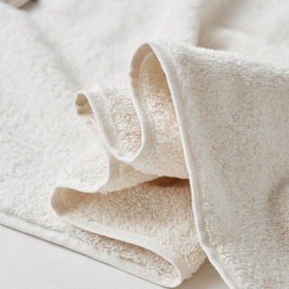 MOVE 德国进口有机棉儿童毛巾 76.5克 雪尼尔缎档柔软吸水洗脸面巾 30×50cm 原棉色