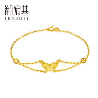 潮宏基 CHJ JEWELLERY 蝶心依 足金黄金手链女款 计价 SCG30000687 约2.9g约16cm