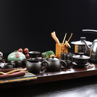 尚帝（shangdi）紫砂功夫茶具套装简约茶壶茶叶罐家用茶盘全自动整套电热磁炉喝茶四合一 笑佛原矿紫砂套装