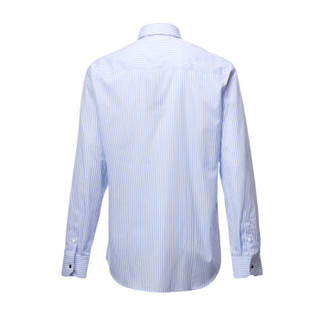 TRUSSARDI 杜鲁萨迪男士蓝白条纹棉质长袖衬衣32C00053 1T001918 U101 42码