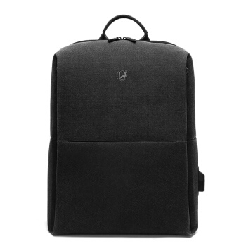 U LIFE 男女双肩包商务休闲时尚背包男笔记本电脑包15.6英寸 1013黑色
