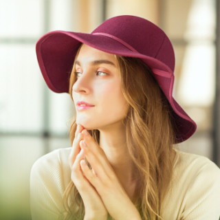 诗丹凯萨 sedancasesa礼帽女秋冬潮范大檐羊毛礼帽女士礼帽 fw012711