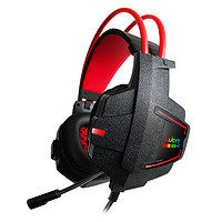 罗摩 X5-C 耳罩式头戴式有线耳机 黑红 3.5mm