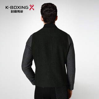 K-BOXING 劲霸男装 简约肌理拼接夹克时尚保暖男士毛呢茄克大衣|FKWY3371