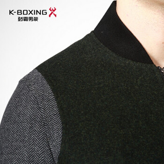 K-BOXING 劲霸男装 简约肌理拼接夹克时尚保暖男士毛呢茄克大衣|FKWY3371