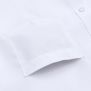 ROMON 罗蒙 长袖衬衫男 免烫2019春季新款商务休闲纯色斜纹衬衣 1DC73901 白色 40