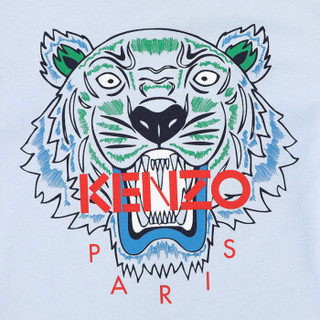 KENZO KIDS 高田贤三 奢侈品童装 男童浅蓝色棉质虎头印花长袖T恤 KM10507 41 2A/2岁/86cm