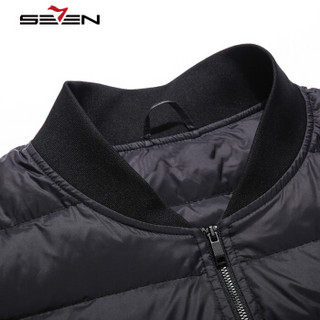 柒牌 SEVEN 羽绒服男 商务休闲中长款智能羽绒服保暖外套2018冬装新品 111K20360 黑色 170