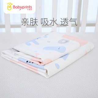 Babyprints 婴儿隔尿垫 新生儿防水透气竹纤维护理垫 针织印花 大号1条装