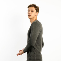 京东京造 男士圆领保暖内衣 羊毛加厚秋衣秋裤保暖套装 深灰色 M码