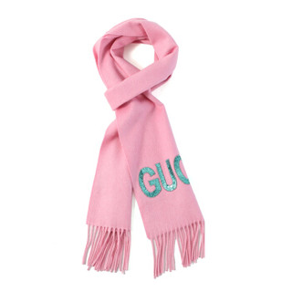GUCCI 古驰 混纺亮片Guccy装饰女士围巾 502362 3G334 5800