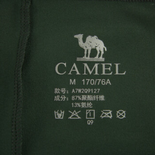 骆驼（CAMEL）男子健身裤跑步训练服塑身吸湿弹力透气紧身打底裤秋冬款速干运动长裤 A7W2Q9127 军绿 L