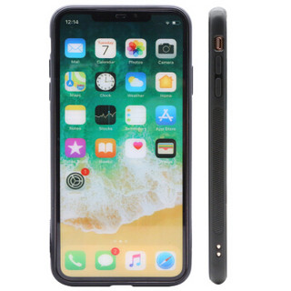 伟吉iPhoneXS 玻璃后盖手机壳（钢化玻璃后盖+TPU软边）防摔全包新款硬壳 蓝色 适用于苹果XS