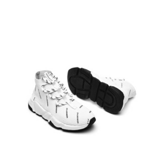 KEDDO 女士时尚针织运动弹力平底乾隆袜子休闲单鞋CN890123/01 白色 37