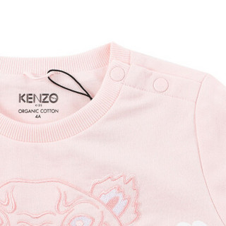 KENZO KIDS 高田贤三 奢侈品童装 女童淡粉色棉质虎头刺绣长袖卫衣 KM15003 32 2A/2岁/86cm