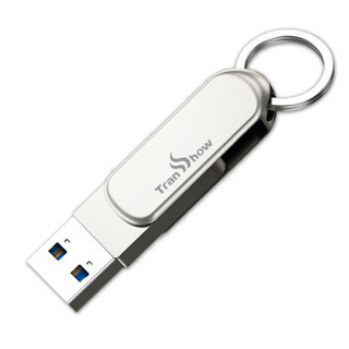 权尚（Transshow）64GB USB3.0 U盘 U7 银色 金属迷你型 商务车载 坚固耐用