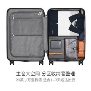 SWISSMOBILITY 瑞动 MT-5288-02T00 轻商务旅行箱前开盖拉杆箱 男女万向轮开口登机箱小米颗粒纹行李箱 20英寸 5288曜岩黑
