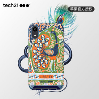 Tech21苹果新品iPhone Xr全包手机壳 6.1英寸保护套 Liberty系列之皮质款孔雀斑斓 摄像头保护 支持无线充电