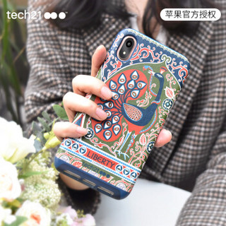 Tech21苹果新品iPhone Xr全包手机壳 6.1英寸保护套 Liberty系列之皮质款孔雀斑斓 摄像头保护 支持无线充电