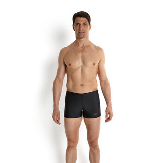 速比涛（Speedo）泳裤 男士成人平角游泳裤 专业训练抗氯速干 动感大标 809528A839 黑/灰色 34