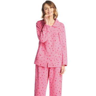 商品三枪(threegun)居家服女秋冬新品暖棉翻领开襟睡衣可爱碎花女士